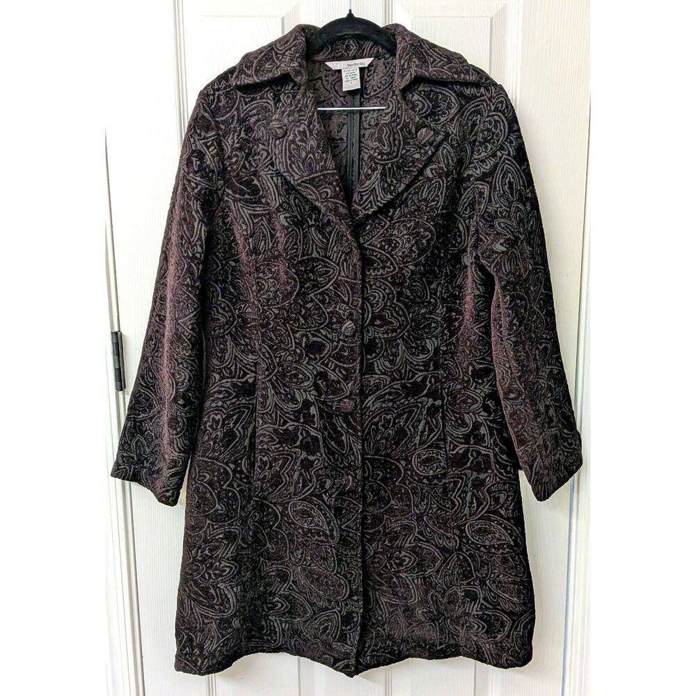 Two Star Dog Brocade Textured Victorian Gothic Witchcore Renaissance Coat SZ S